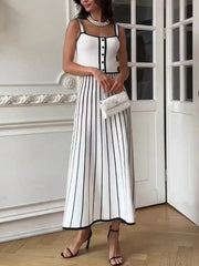 Vintage Striped Round Neck Sleeveless Madi Dress