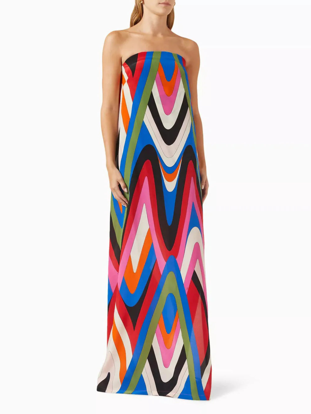 Off-Shoulder Printed Side Slit Jumpsuit