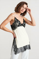Lace Panel Slim Fit Cami Top