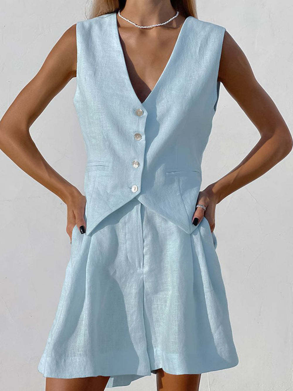 Cover‑Up Two‑Piece Shorts Set