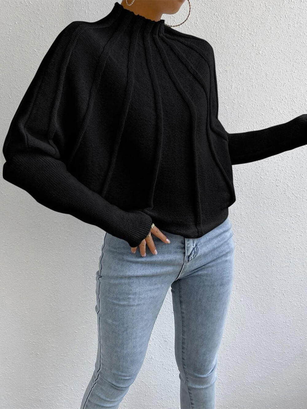 Dolman Sleeve Knit Sweater