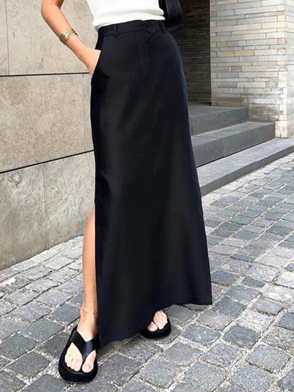 Side Slit High Rise Skirt