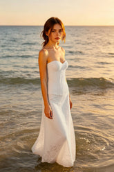 Strapless Hollow Out Tie Maxi Lace Dress