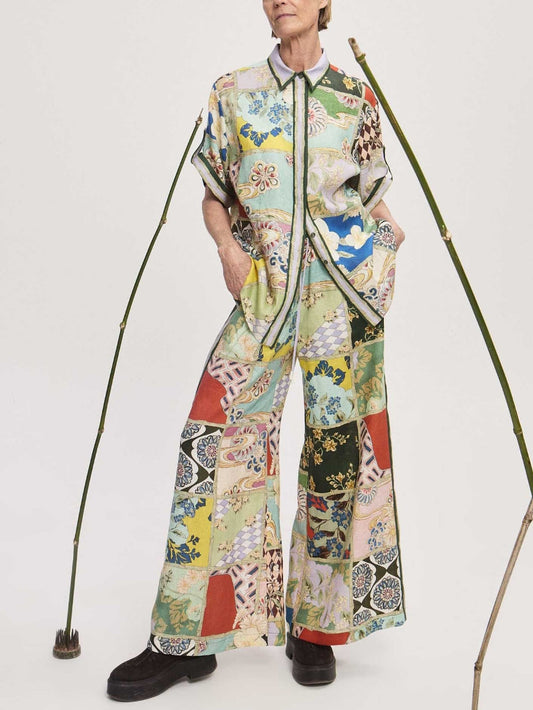 Vintage Patchwork Print Shirt