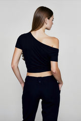 Off Shoulder Cinched T-shirts