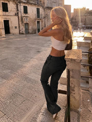 Low Rise High Stretch Slim Flare Jeans