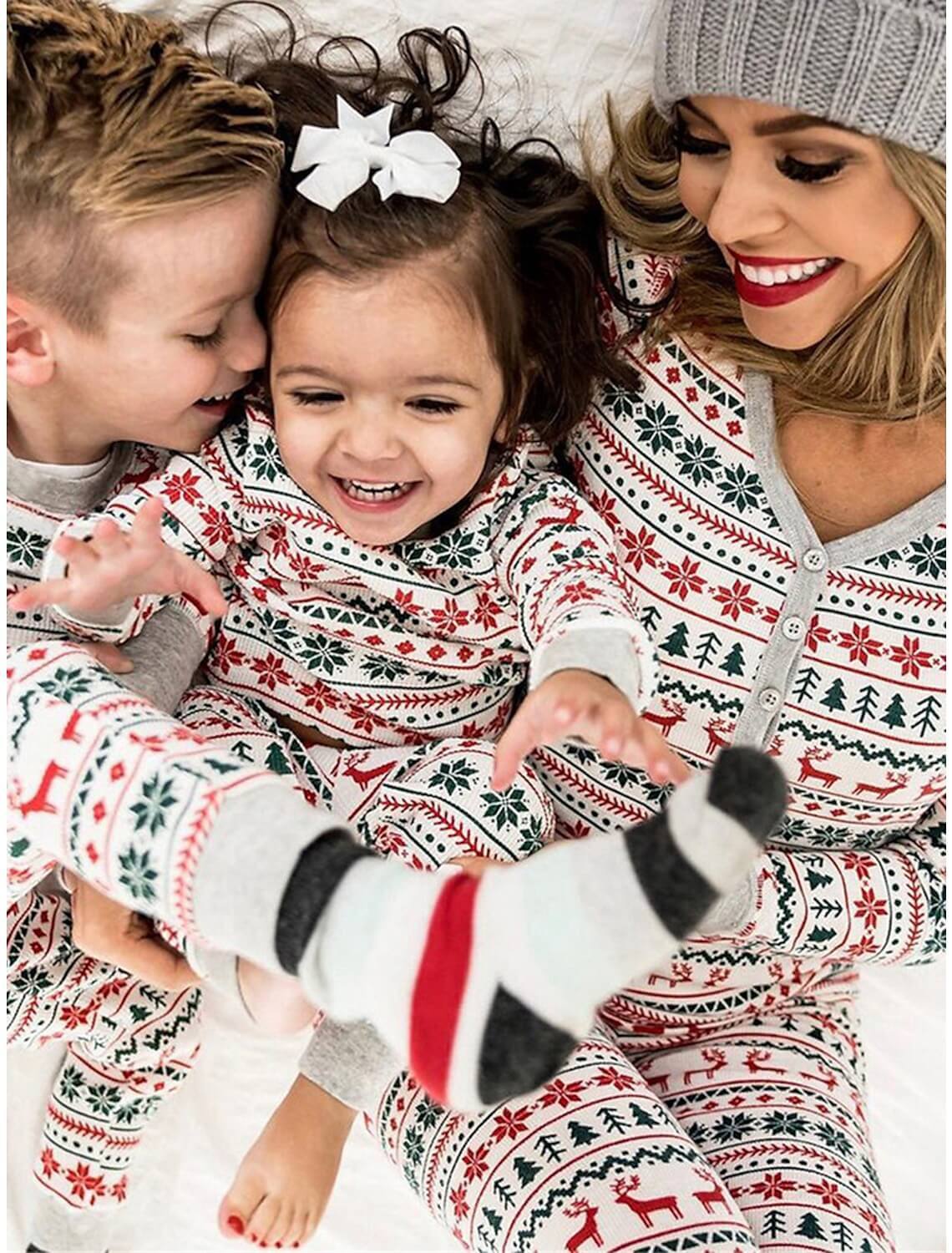 Snowflake Tree Matching Family Pajamas