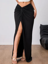 Black High Waist Bodycon Maxi Skirt