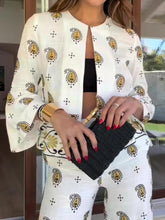 Printed Trumpet Sleeve Loose Shirt