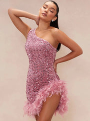 Black Off-Shoulder Sequin Dress