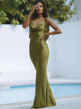 Green Spaghetti Strap Maxi Dress