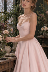 Maxi V-Neck Puff Party Dress