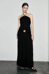 Halter Neck Ruched Bodycon Vacation Dress