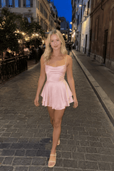 Sexy Slim Solid Color Backless Cami Mini Dress