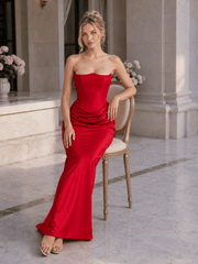 Strapless Boned Corset Bodycon Maxi Dress