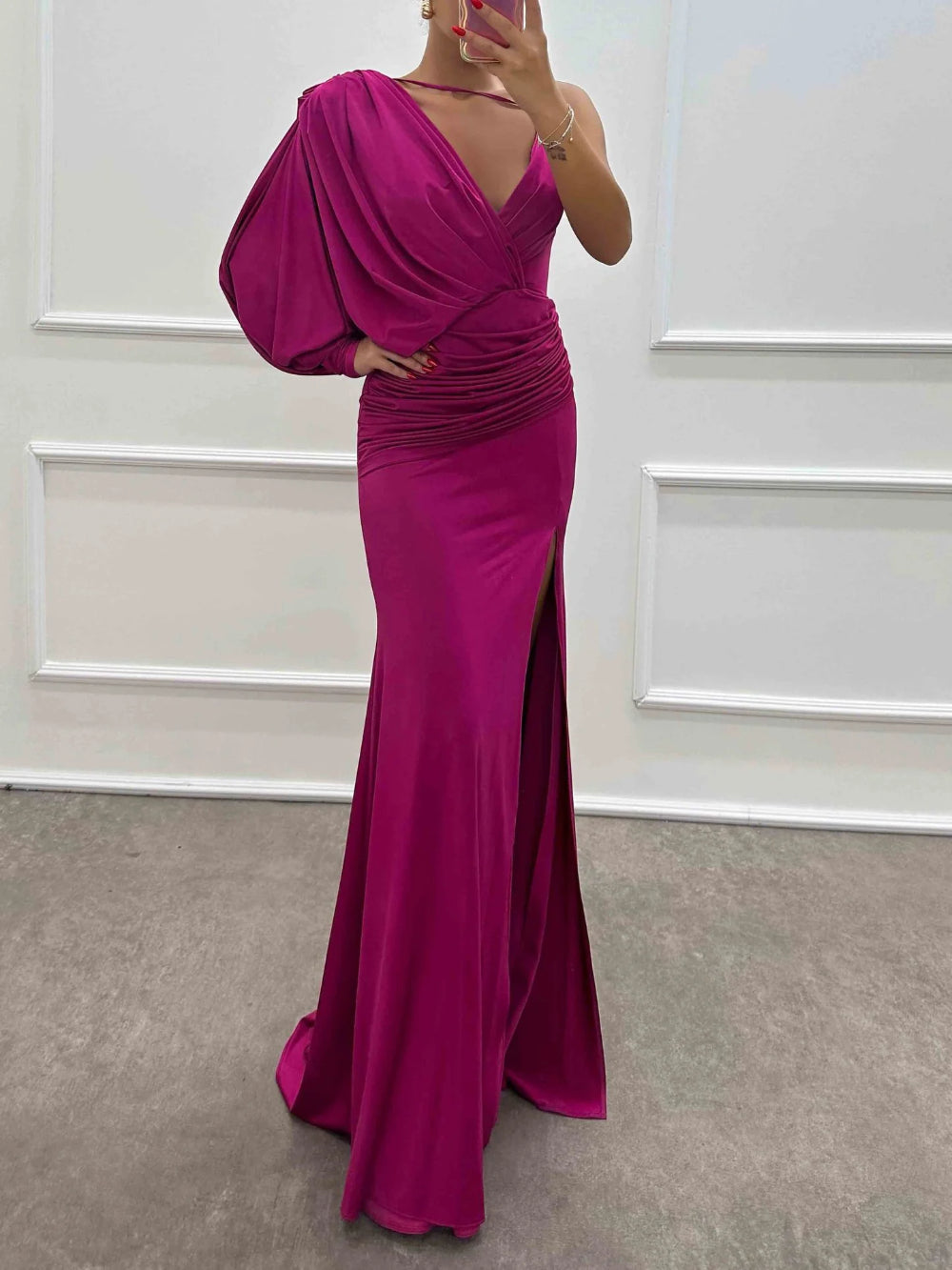 V-Neck Sexy Fashion Evening Gown