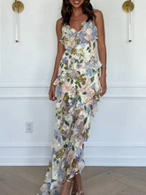 Suspender Printed Ruffle Dress