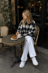 Relaxed Fit Plaid Long Sleeve Blouse