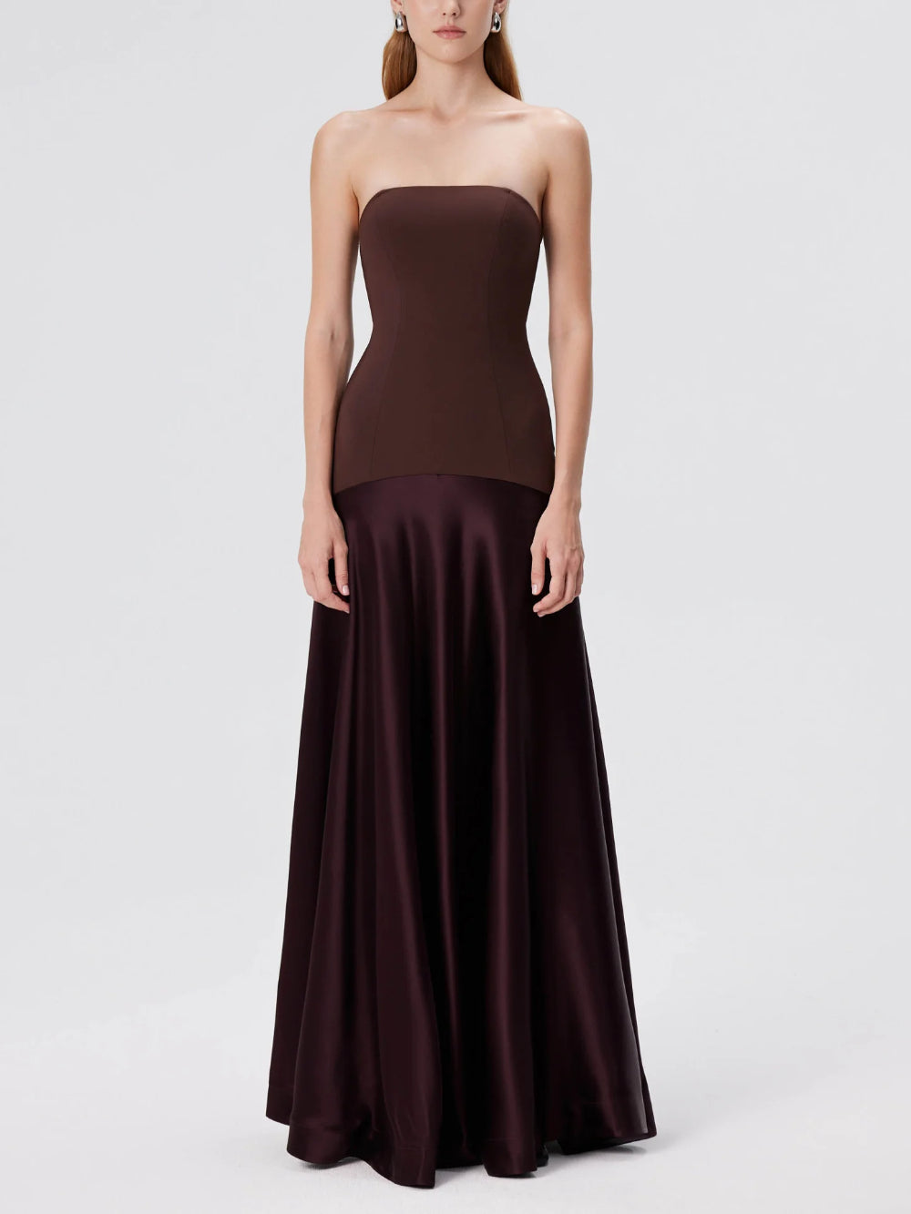 Strapless Sleeveless Fitted Solid Dress