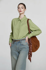 French Linen Unique Collar Blouse