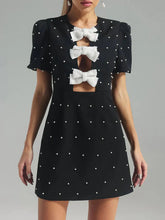 Sexy Hollow Puff Sleeve Mini Dress