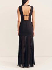 Vintage Black Mesh Tank Dress