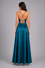 Elegant Spaghetti Strap Ruched Formal Dress