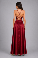 Elegant Spaghetti Strap Ruched Formal Dress