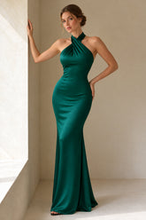 Bianca Cross Over Charming Halter Neck Dress