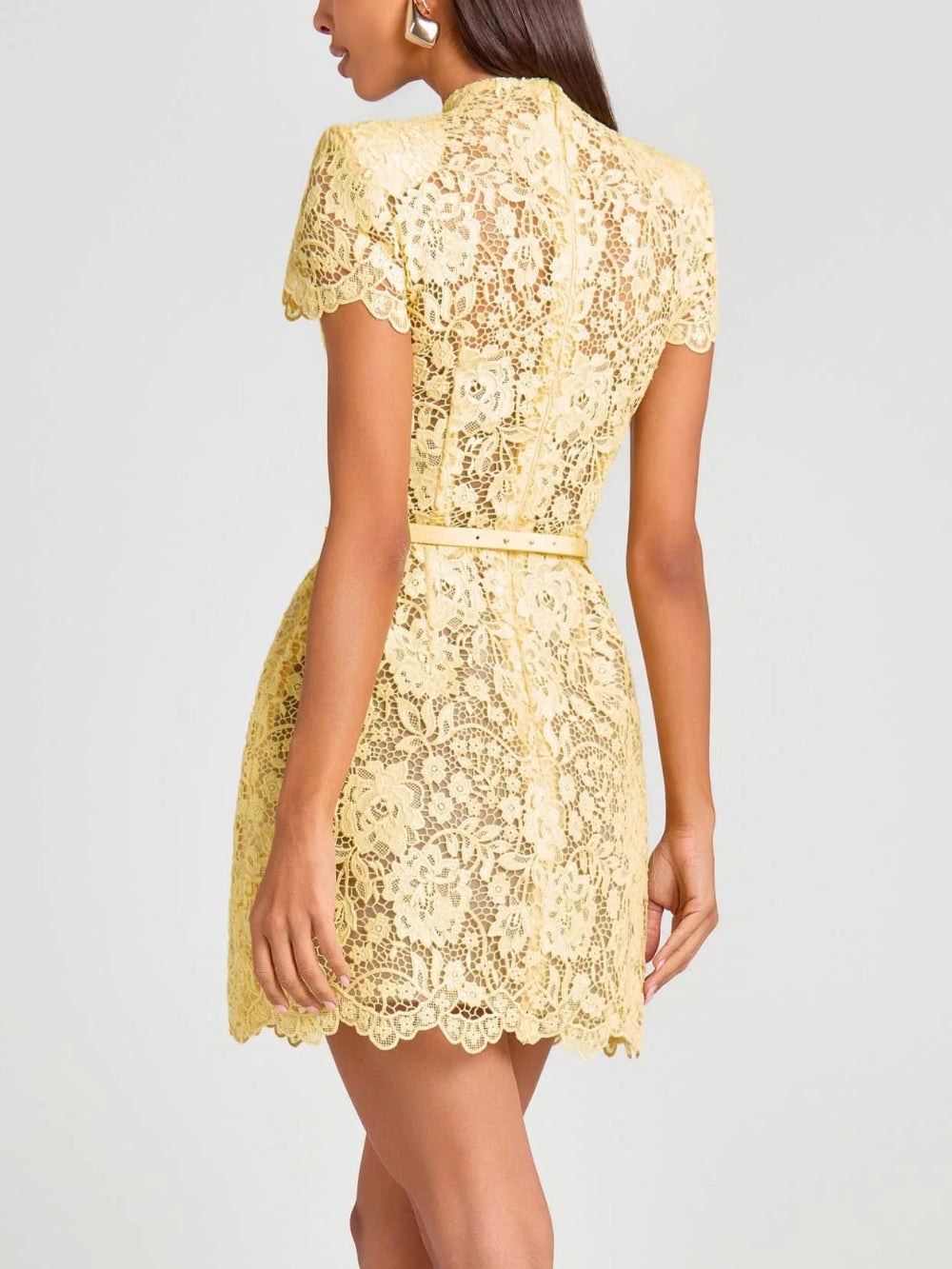 Sexy Lace Trimmed Round Neck Dress