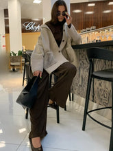 Knitted Faux Fur Patchwork Coat