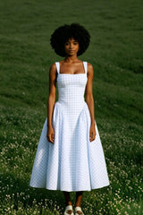 Gingham Backless Slip Birthday Dress