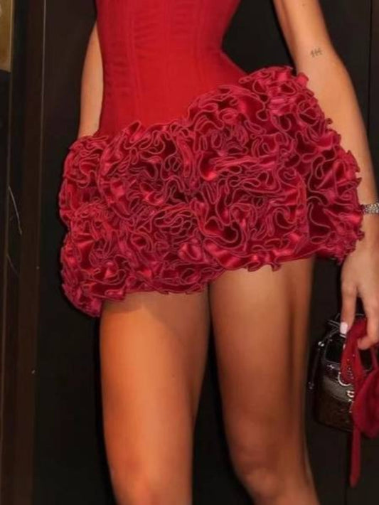 3D Floral Mini Skirt