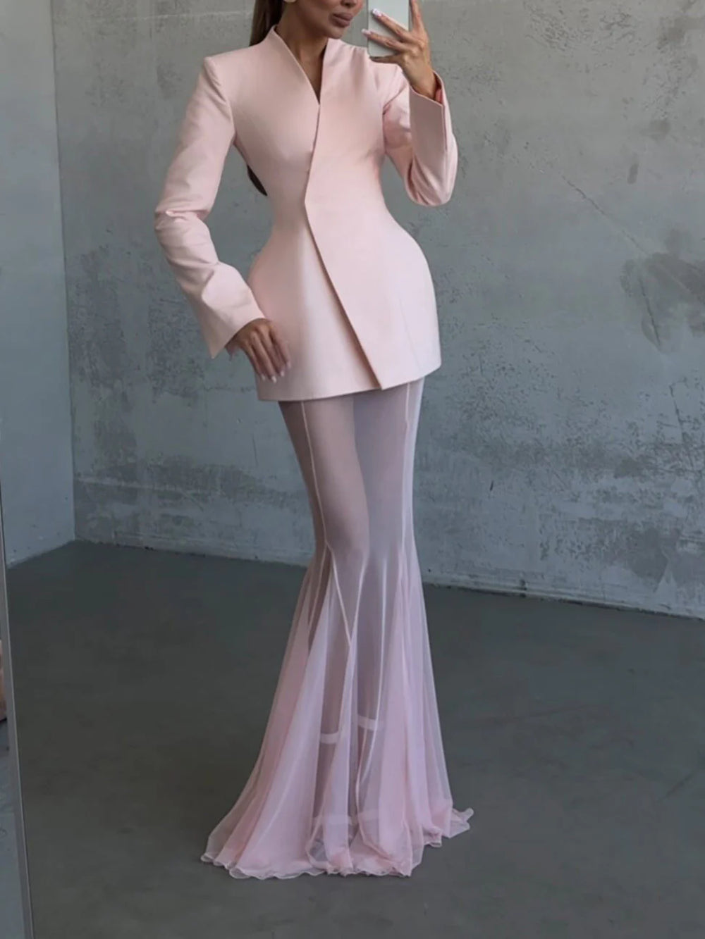 Chic Asymmetrical Hem Blazer