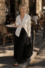 Elegant Polka Dot Straight Leg Pants