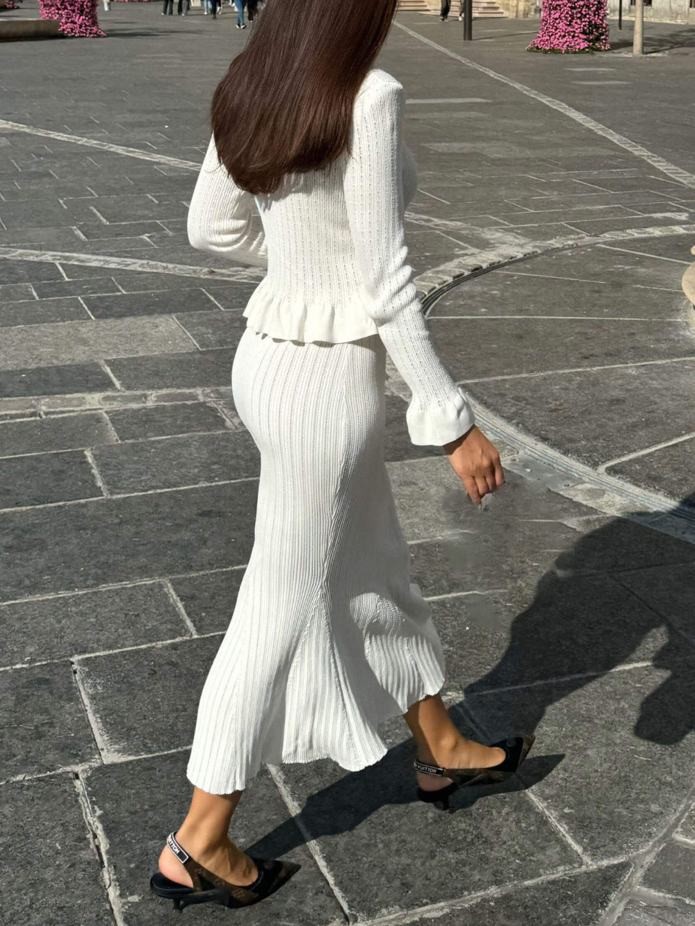 Hollow Knit Long Sleeve Cardigan
