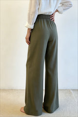 Breezy Linen Blend Straight Leg Casual Pants