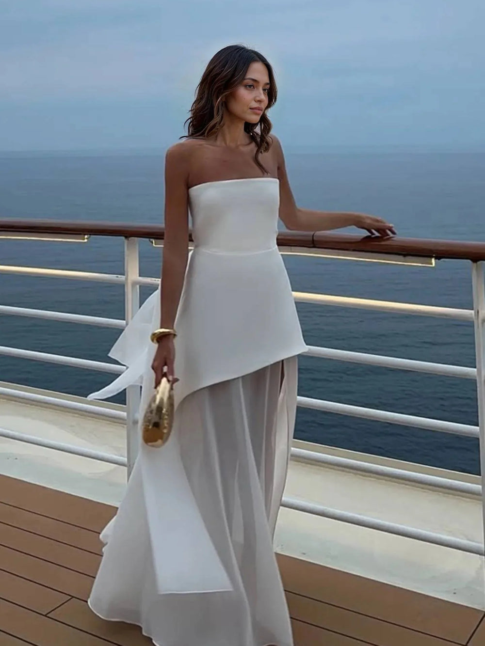 Strapless Off-Shoulder Sleeveless Dress