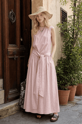 Pleated Tie Strap Lightweight Boho Dress