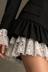 Lace Trim Tailored Blazer Mini Dress