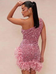 Black Off-Shoulder Sequin Dress