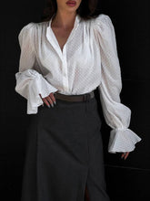 Puff Sleeve Jacquard Blouse
