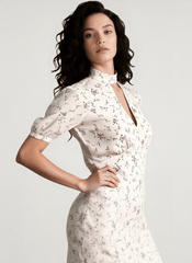 Elegant Floral Deep V Bodycon Maxi Dress