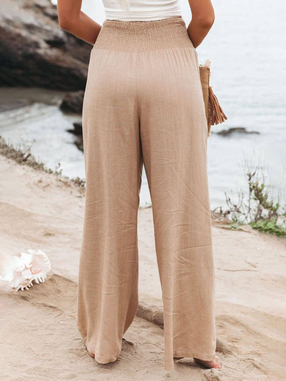 Smocked Pocketed Pants