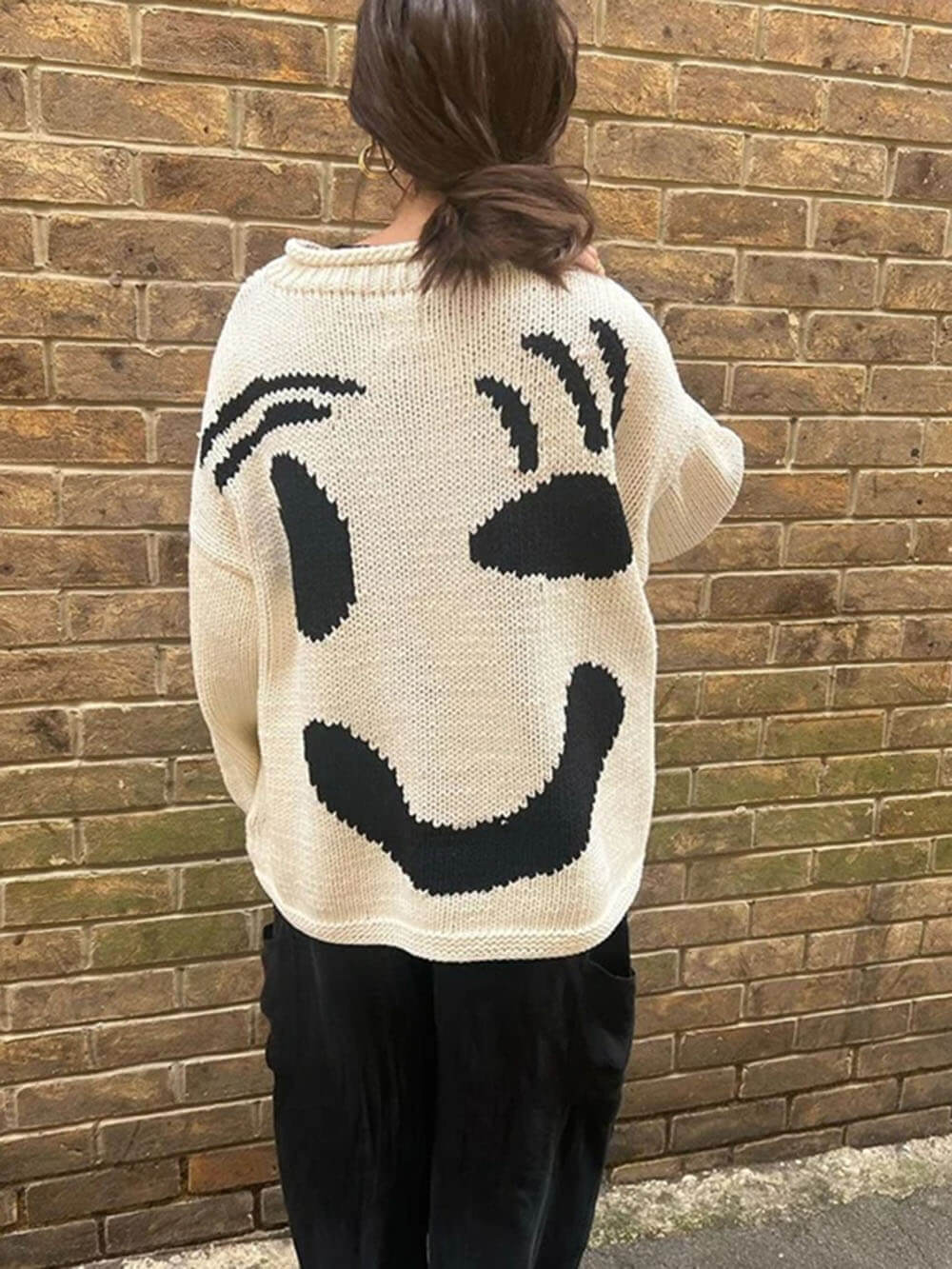 Feel Good Slogan Knit Sweater