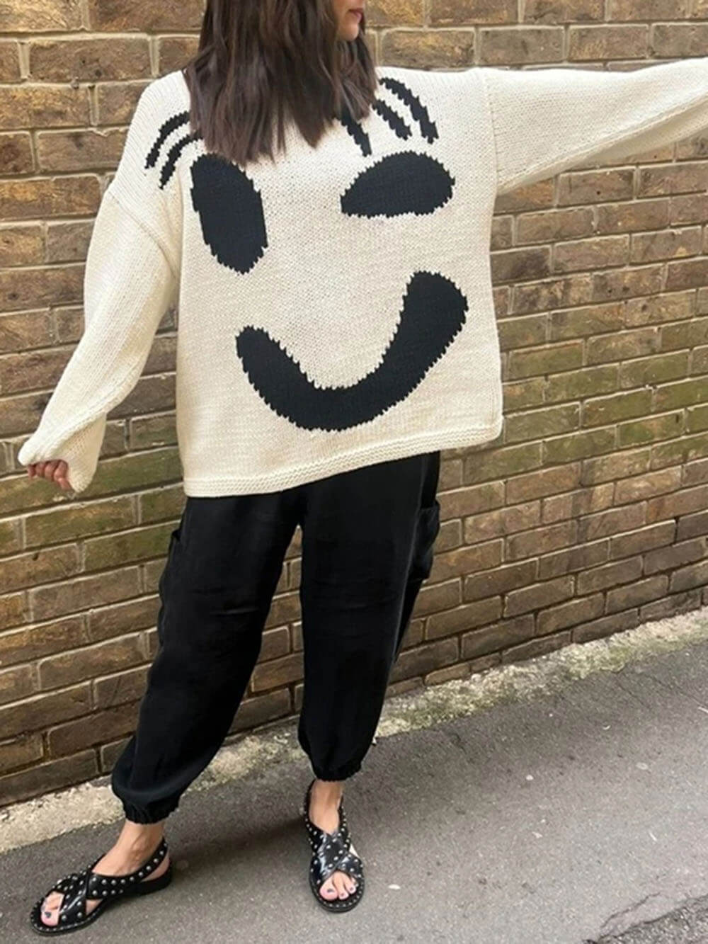 Feel Good Slogan Knit Sweater