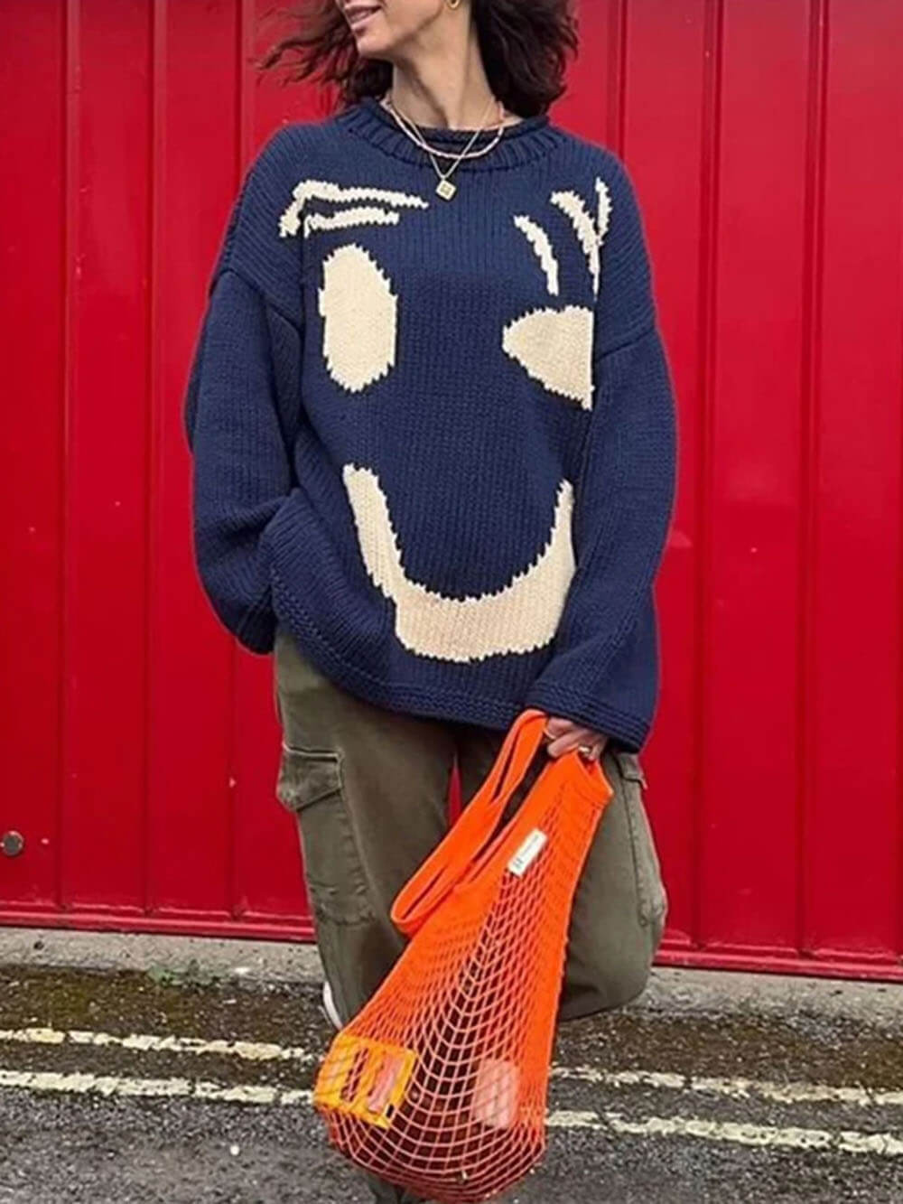 Feel Good Slogan Knit Sweater