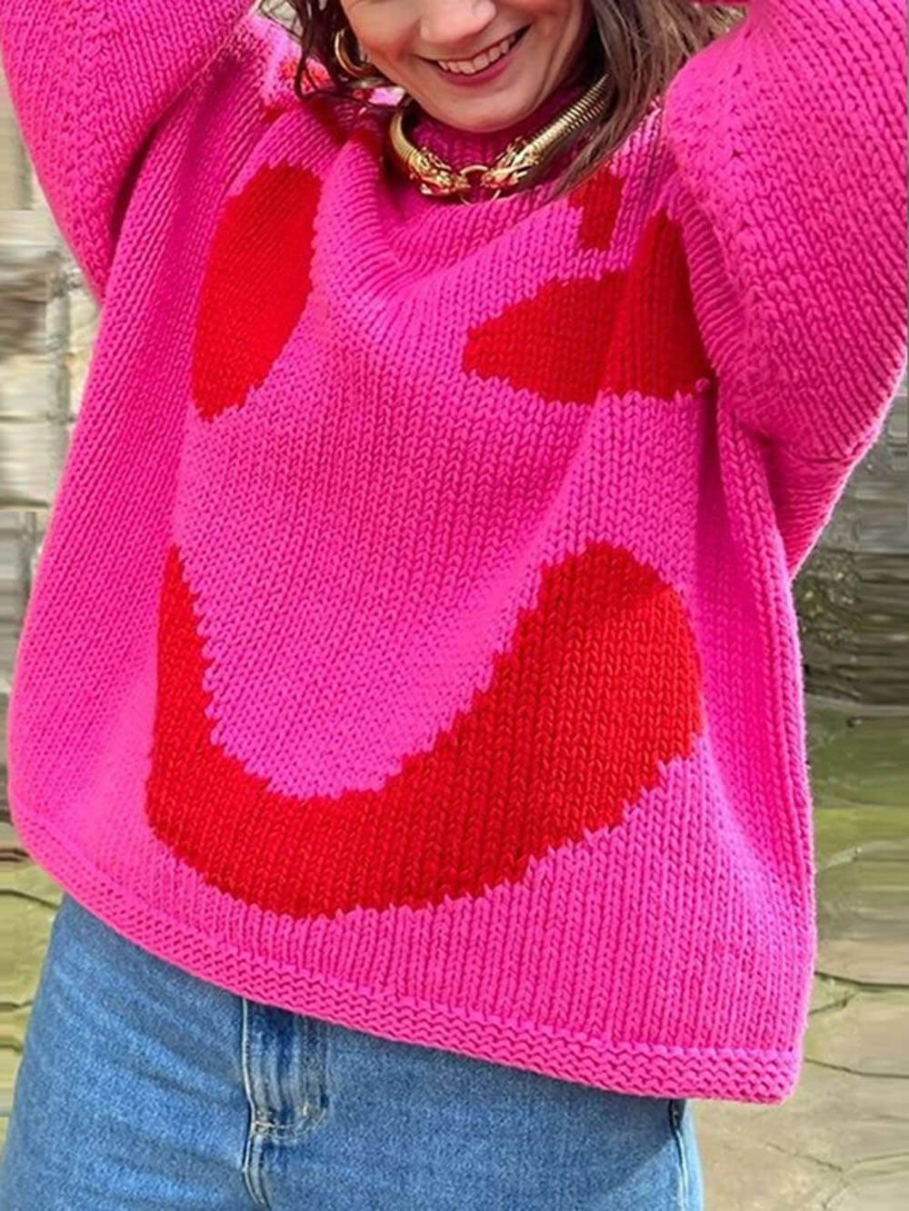 Feel Good Slogan Knit Sweater