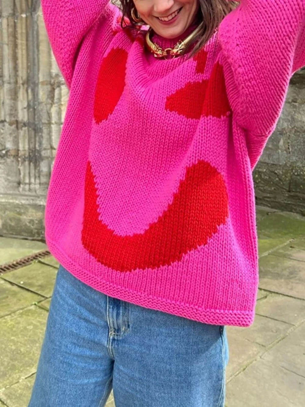 Feel Good Slogan Knit Sweater