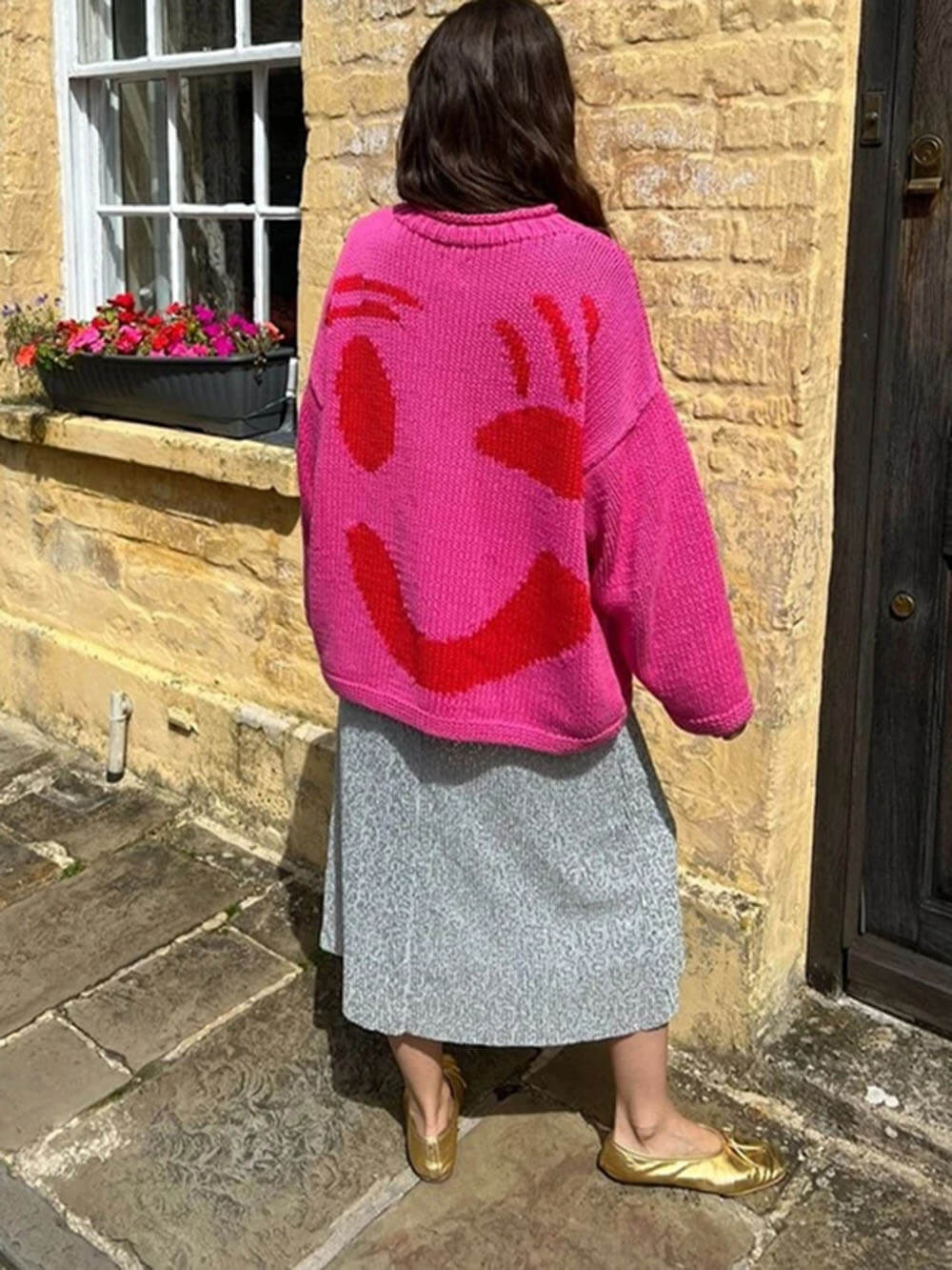Feel Good Slogan Knit Sweater